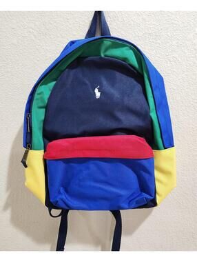 NWT Polo Ralph Lauren Colorblock Multi-Color Backpack 9AR151-E69 Pony Logo RETRO